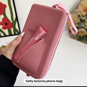 Pink Phone Bag with Strap salty tan